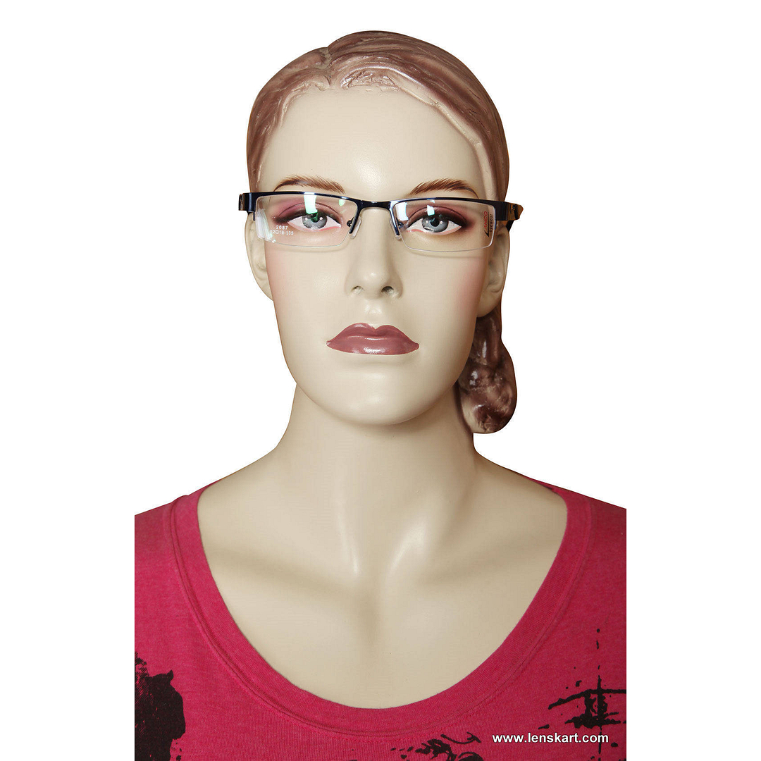 Lenskart Sky Blue Half Rim Rectangle right side