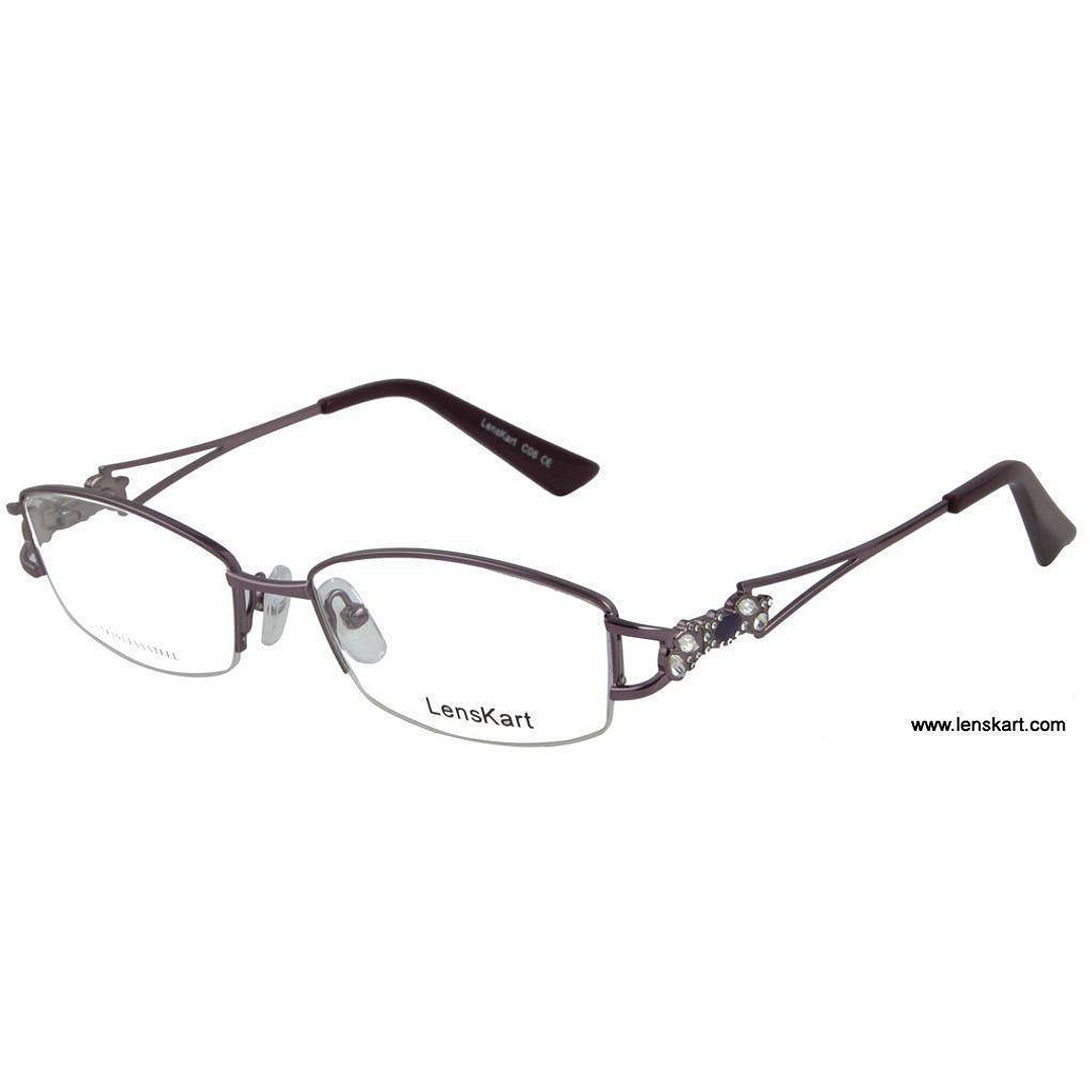 BRANDED Violet Half Rim Round left side