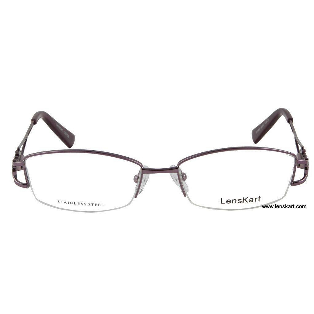 BRANDED Violet Half Rim Round left side