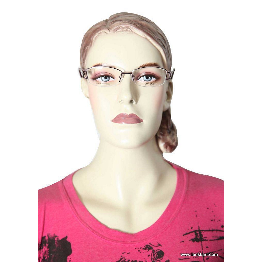 BRANDED Violet Half Rim Round left side