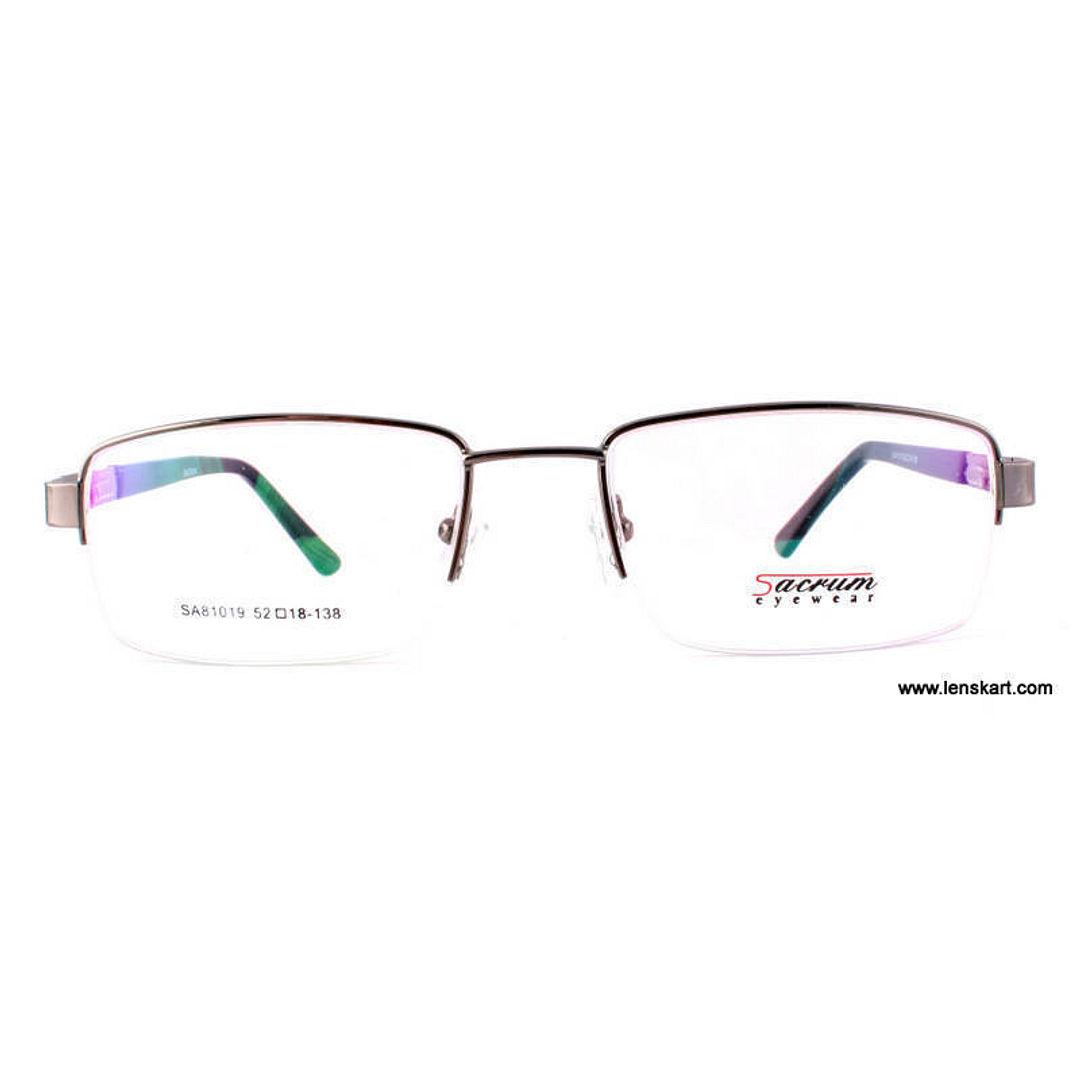 Lenskart Mid Gunmetal Half Rim Rectangle left side