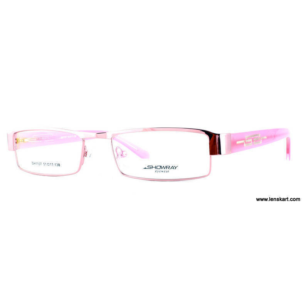 Lenskart Pink Full Rim Rectangle left side