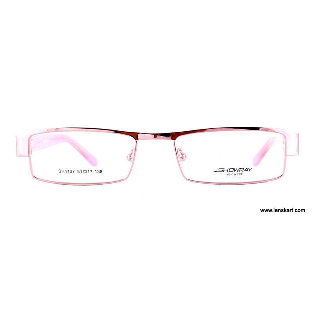 Lenskart Pink Full Rim Rectangle left side