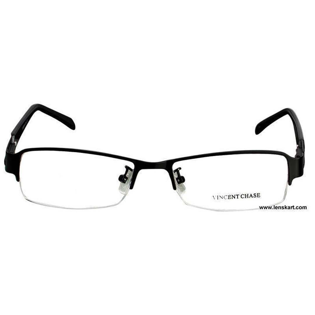 Buy Black Half Rim Rectangle Vincent Chase SLEEK STEEL VC LA2022