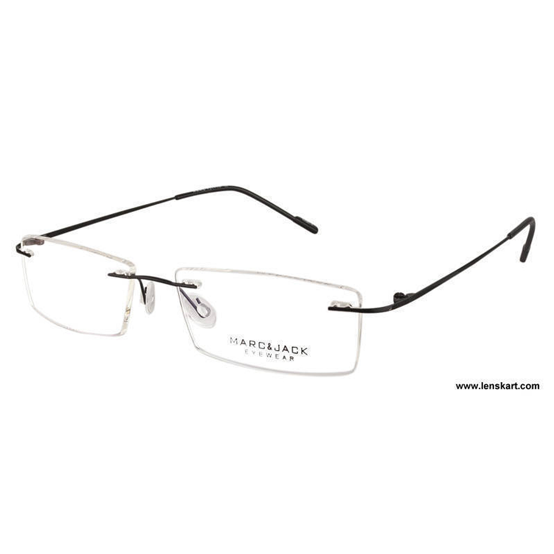 BRANDED Black Rimless Rectangle left side