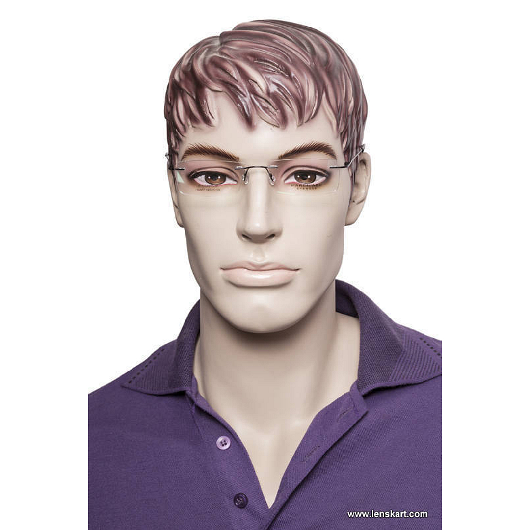 BRANDED Black Rimless Rectangle left side