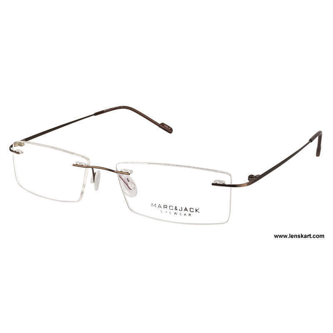 BRANDED Dark Brown Rimless Rectangle left side