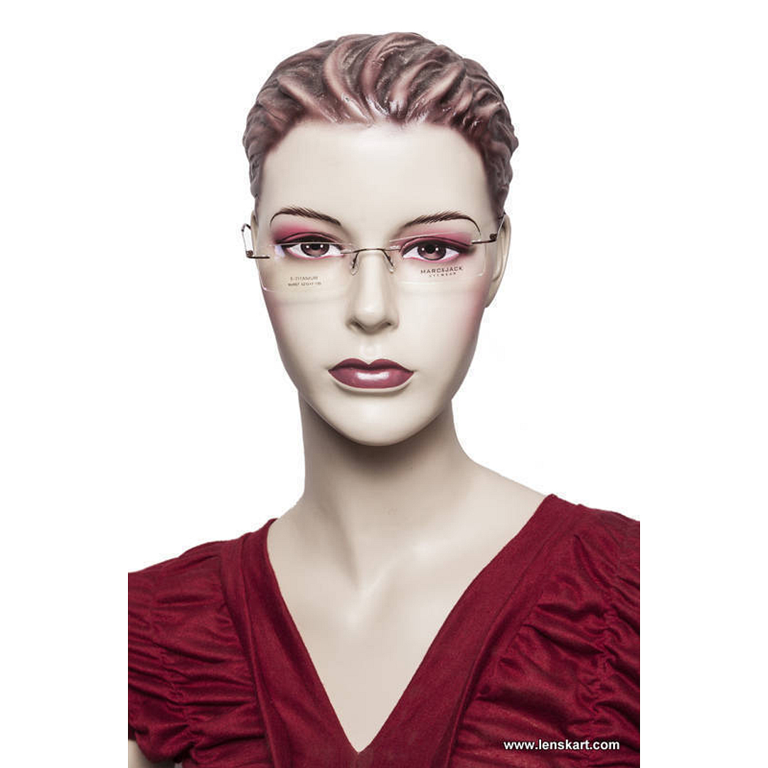 BRANDED Dark Brown Rimless Rectangle left side