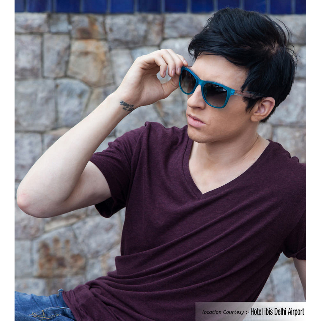 BRANDED Sky Blue Full Rim Square right side