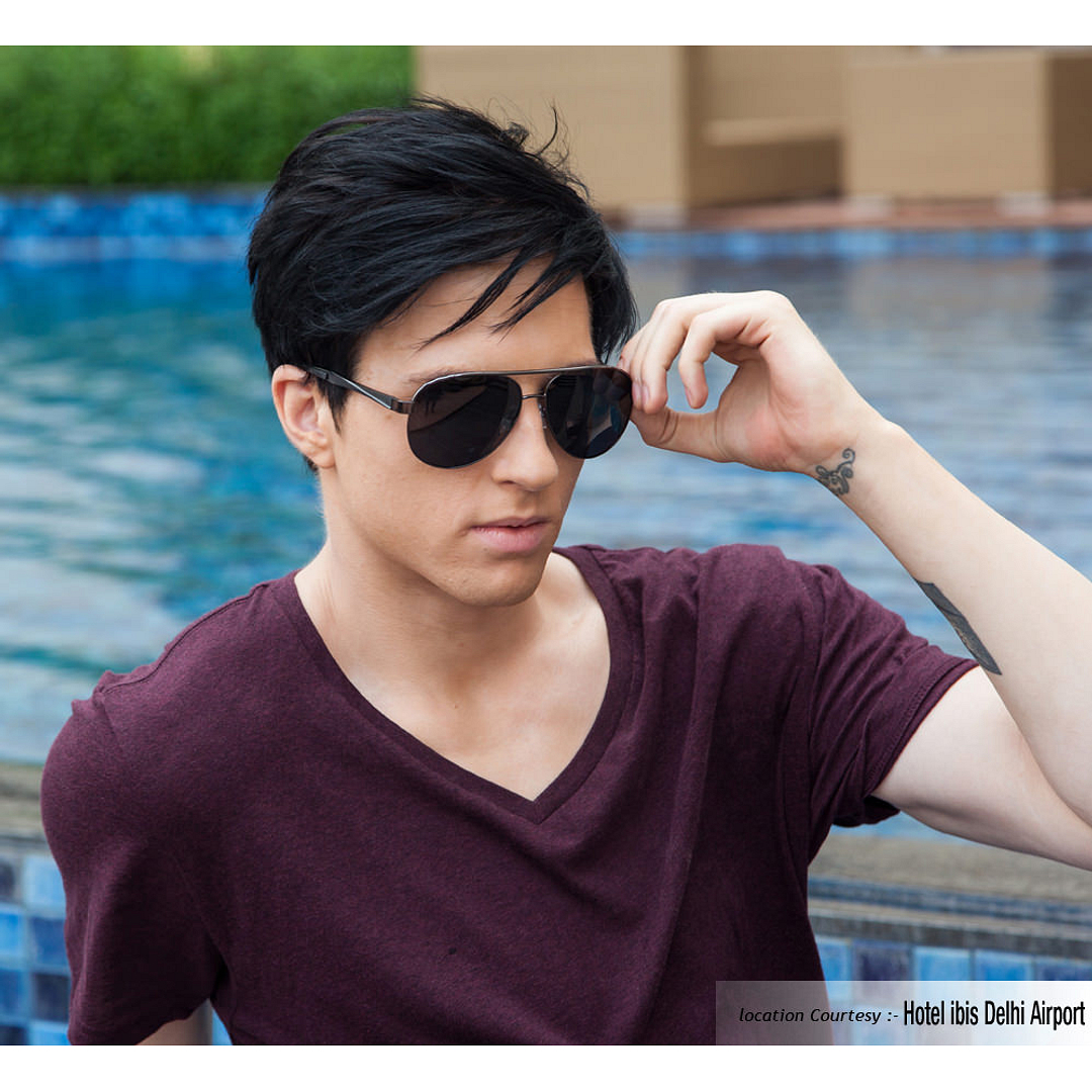 Vincent Chase Online Gunmetal Full Rim Aviator left side