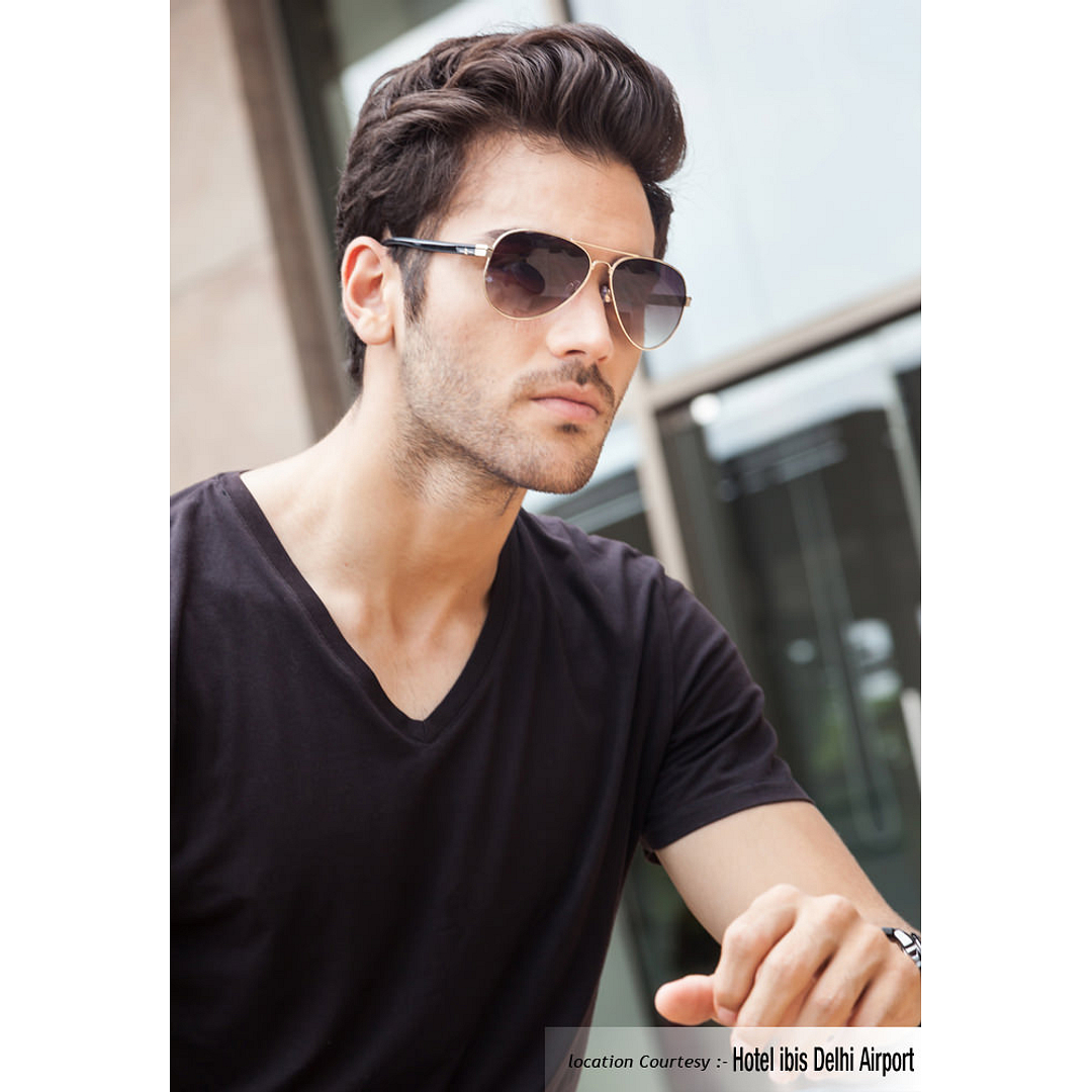 French Connection Gold Full Rim Aviator right side