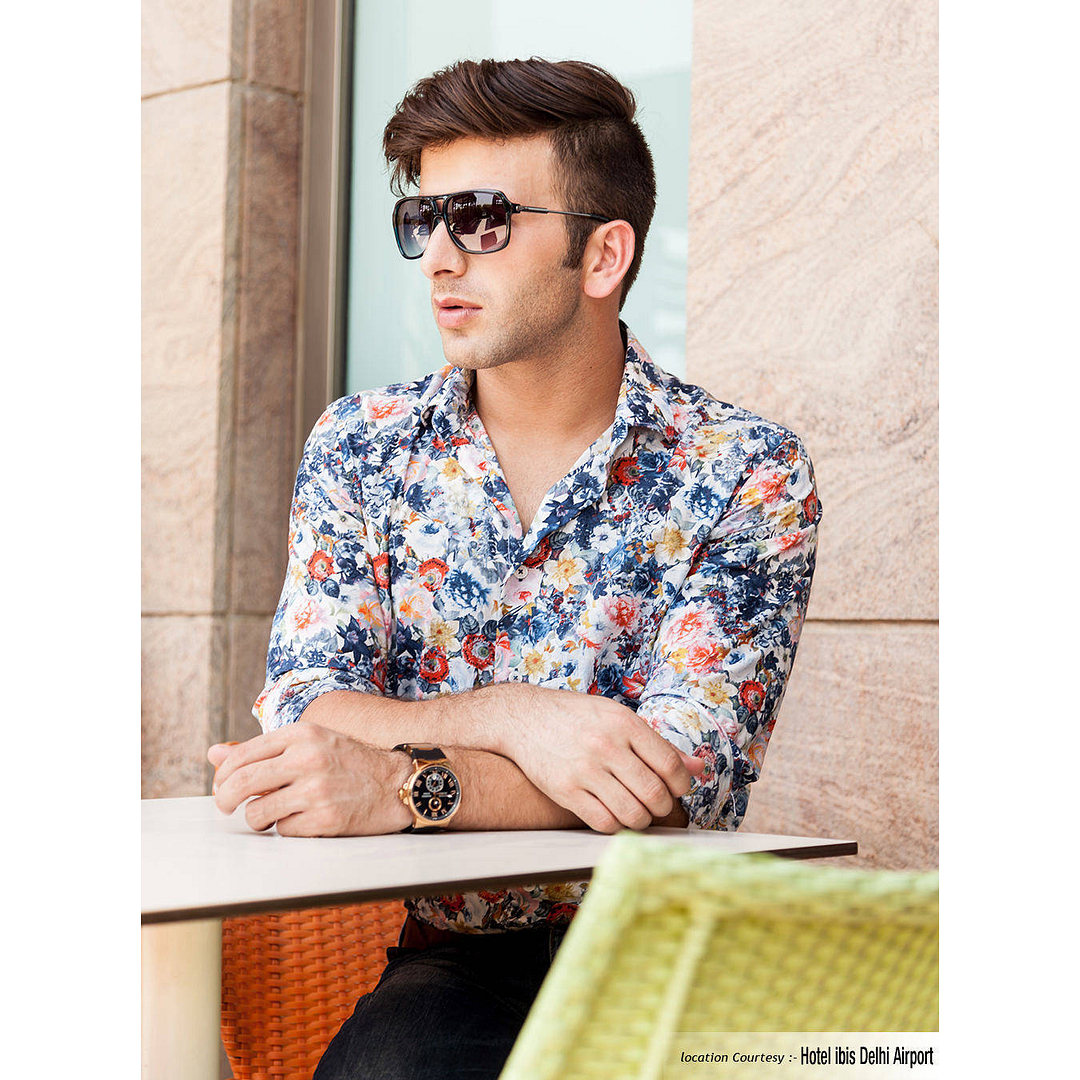 John Jacobs Computer Glasses Sky Blue Full Rim Square left side