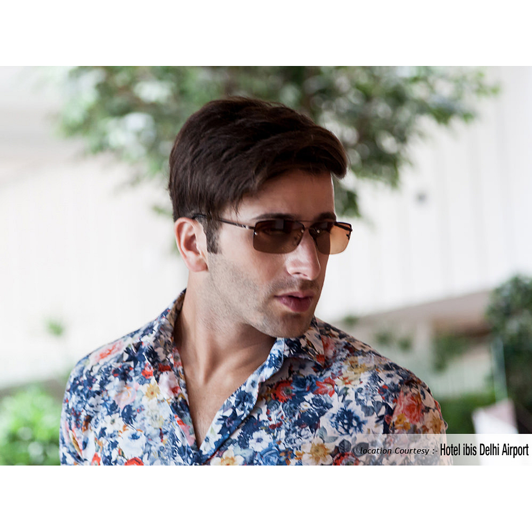 Vincent Chase Online Brown Half Rim Rectangle left side