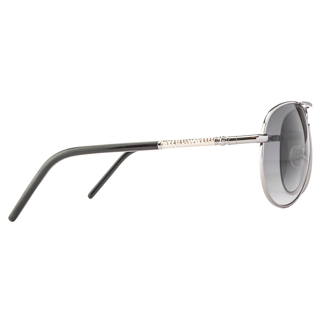 BRANDED Silver Full Rim Aviator left side