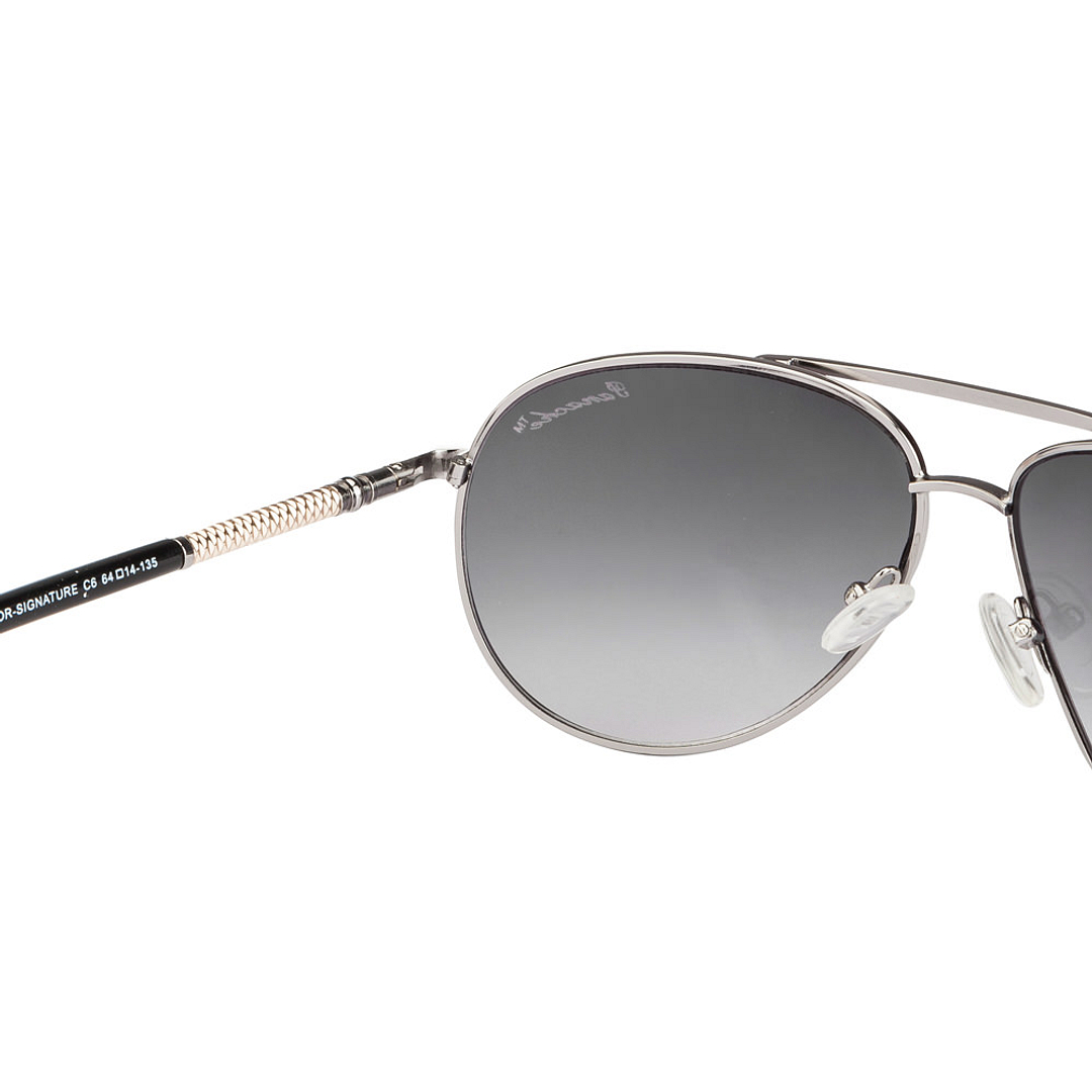 BRANDED Silver Full Rim Aviator left side