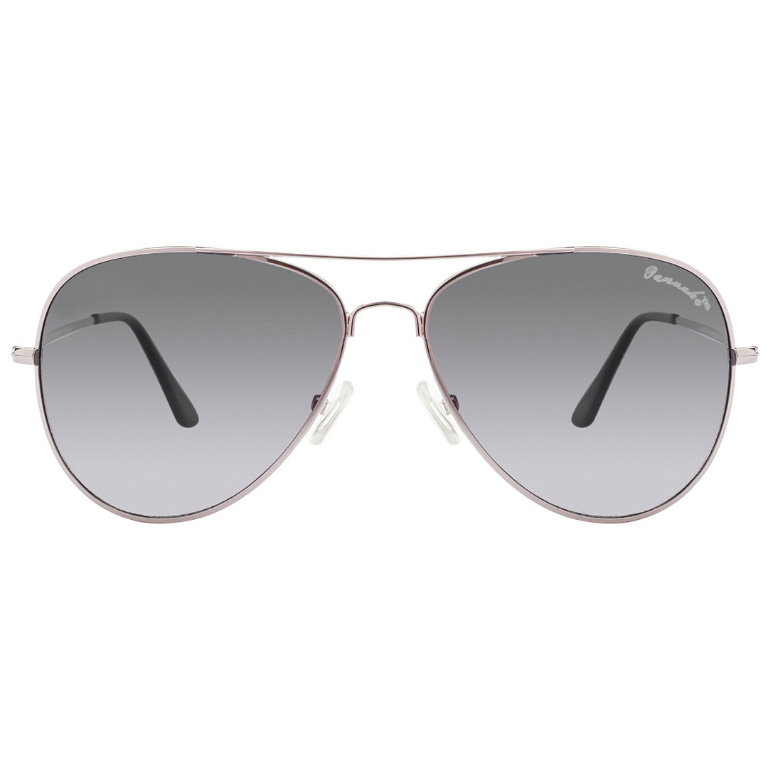 BRANDED Silver Full Rim Aviator left side