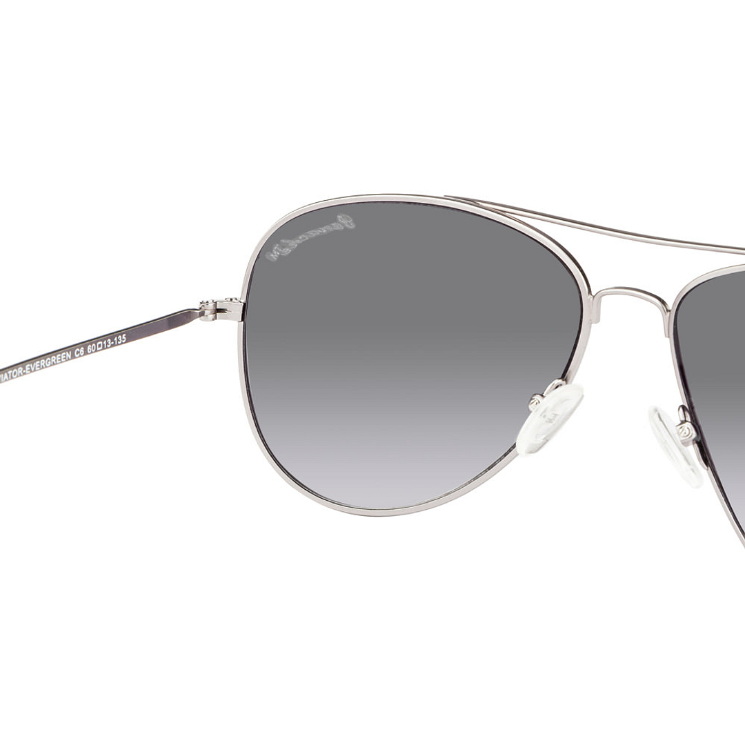 BRANDED Silver Full Rim Aviator left side