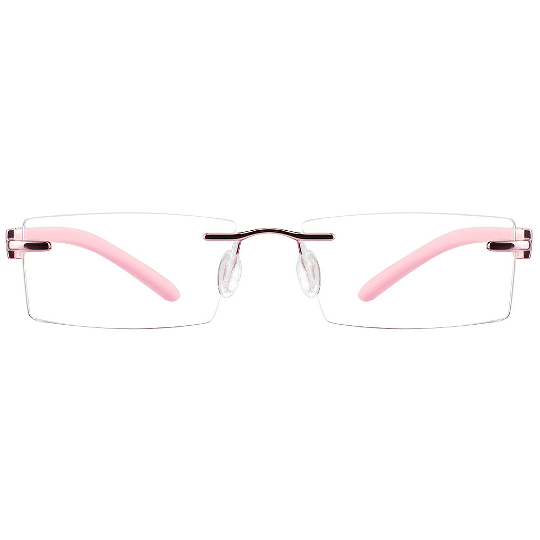 BRANDED Baby Pink Rimless Rectangle left side