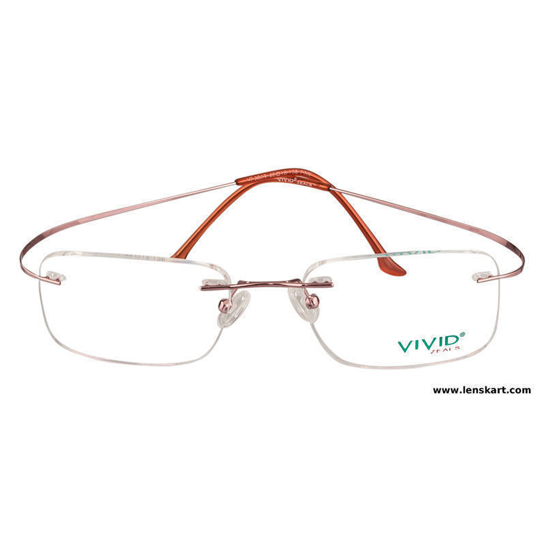 BRANDED Pink Rimless Rectangle right side