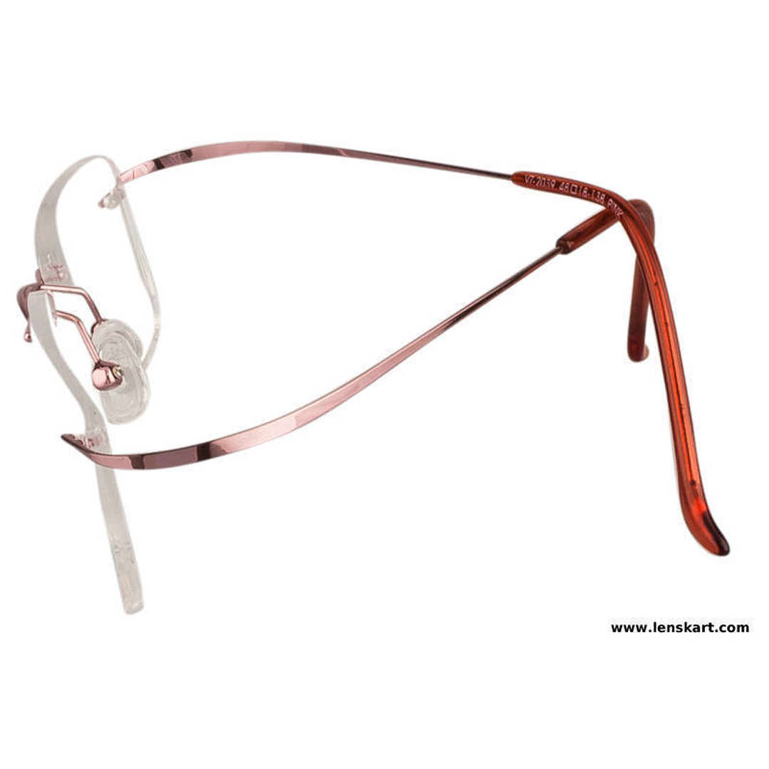 BRANDED Pink Rimless Rectangle left side