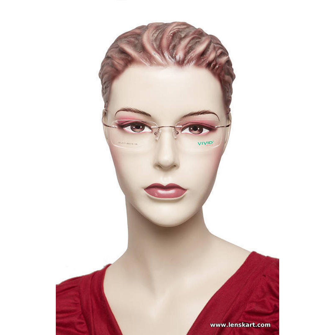 BRANDED Pink Rimless Rectangle left side
