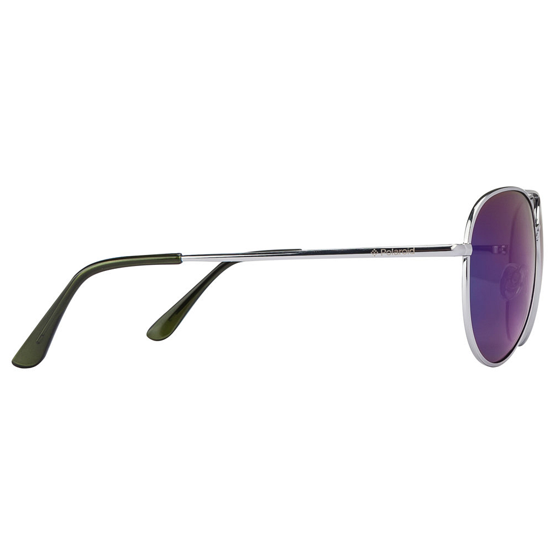 Polaroid Silver Full Rim Aviator left side