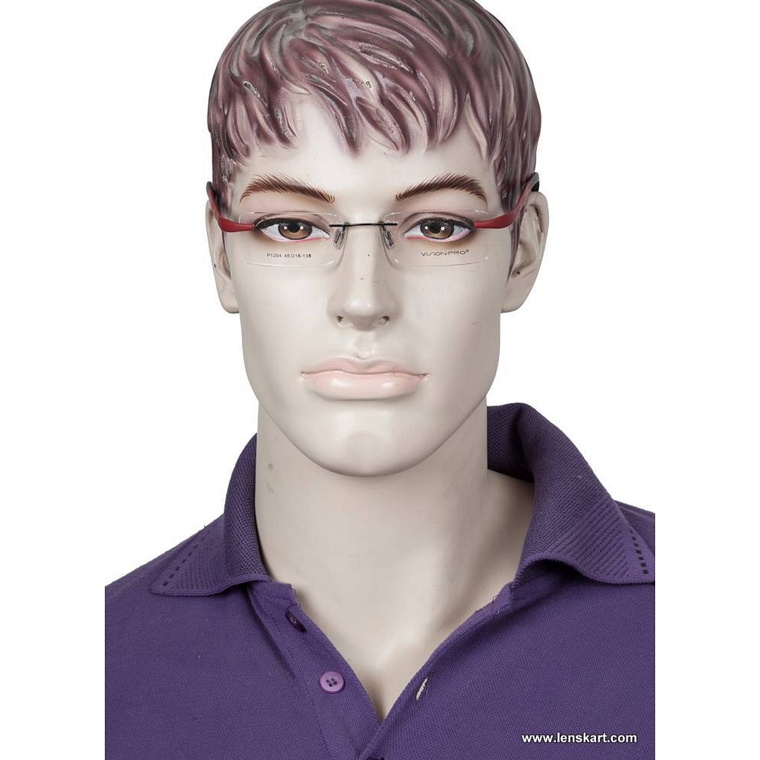Vision Pro Red Rimless Rectangle right side