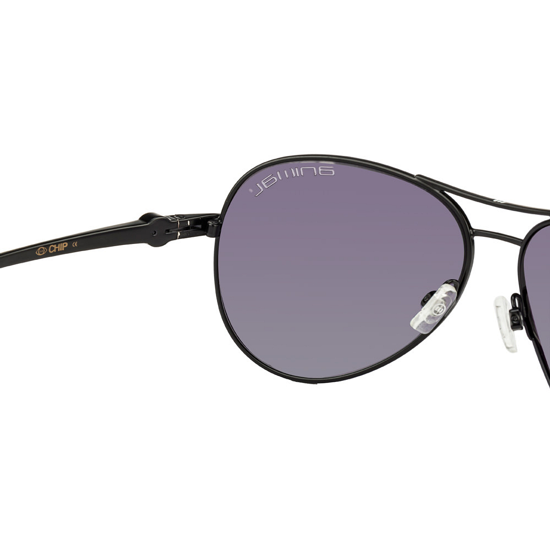 BRANDED Black Full Rim Aviator left side
