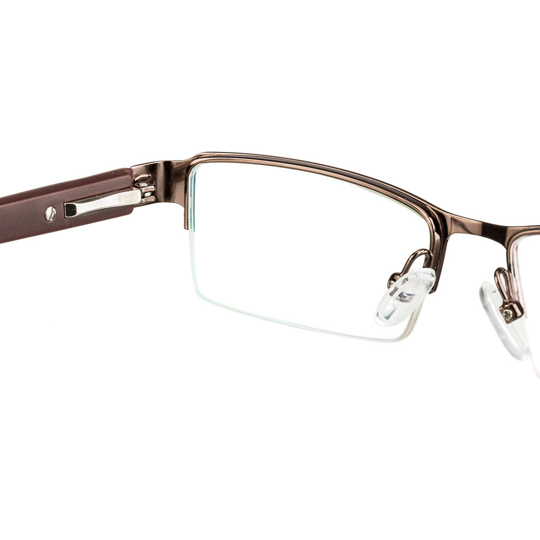 Buy Brown Orange Half Rim Rectangle Vincent Chase SLEEK STEEL VC