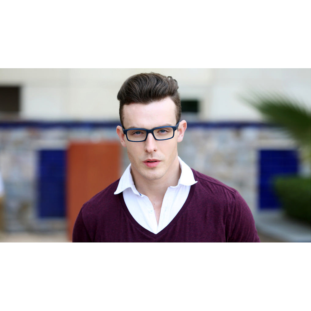 Lenskart Lenskart TOI Special: Matte Blue Full Rim Rectangle Lenskart TOI Special TR Flex JJ 4358-C4 right side