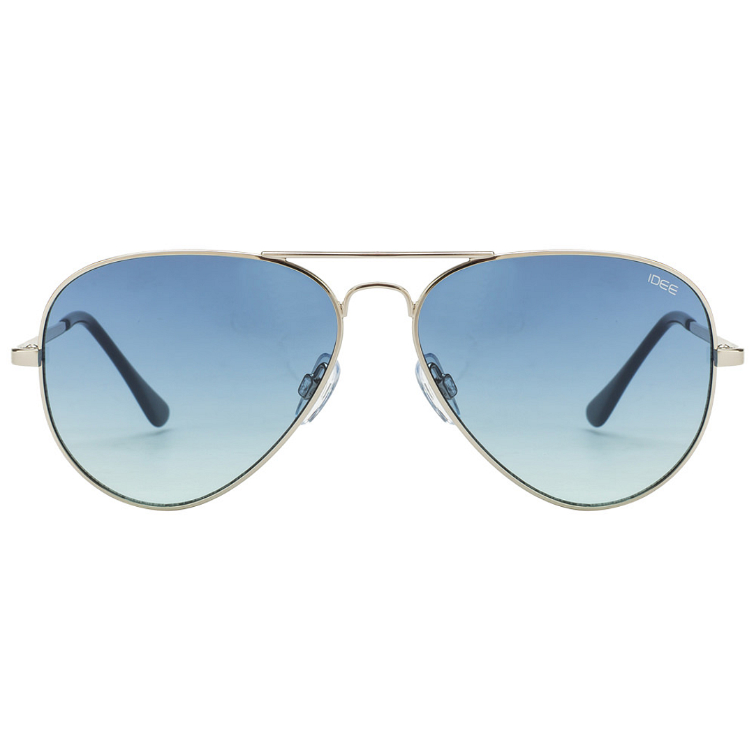 BRANDED Silver Full Rim Aviator left side