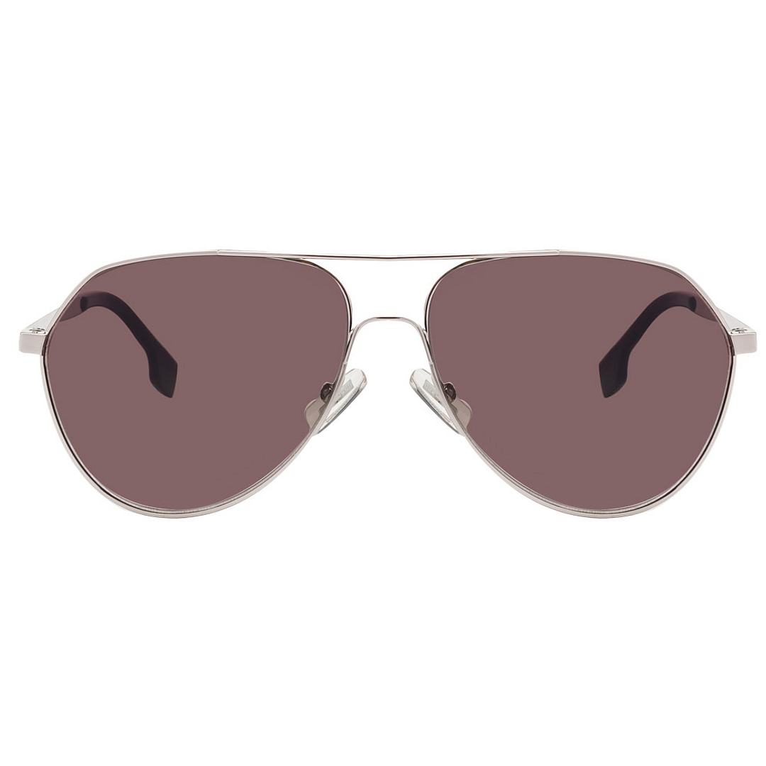 BRANDED Silver Full Rim Aviator left side