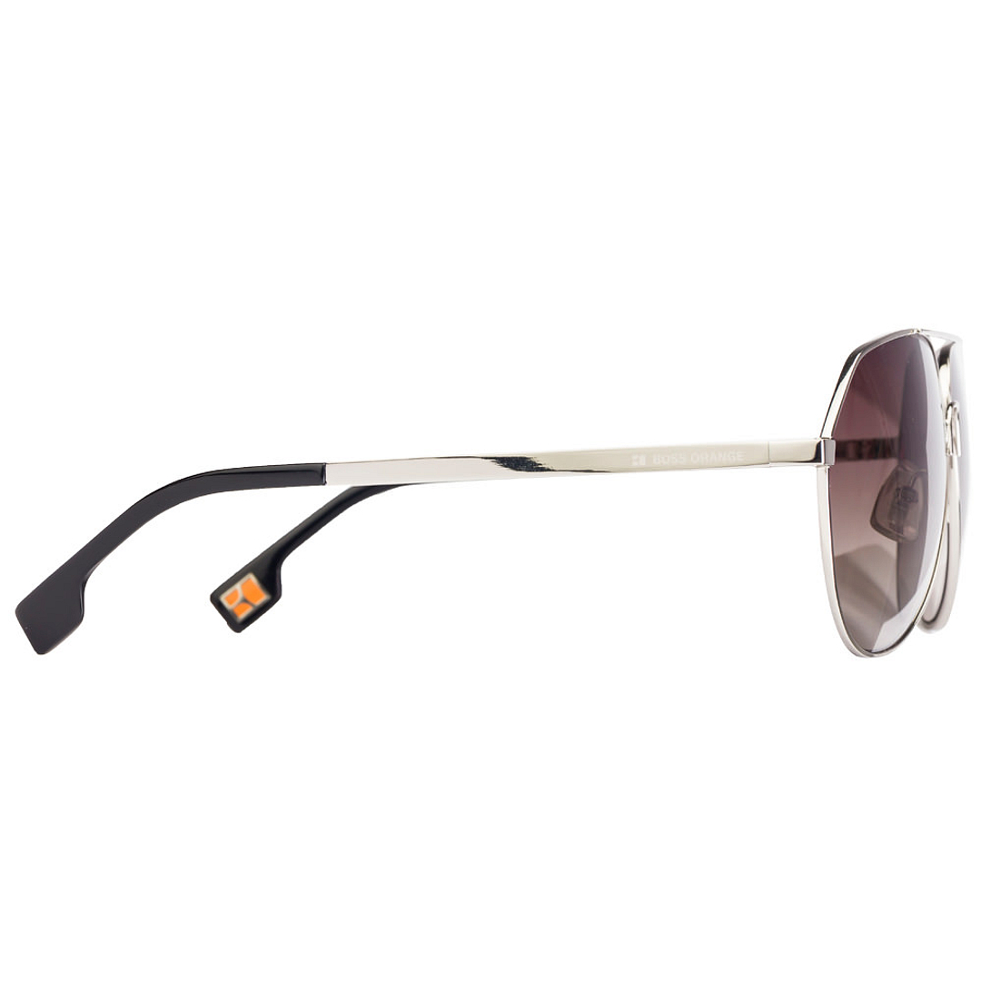 BRANDED Silver Full Rim Aviator left side
