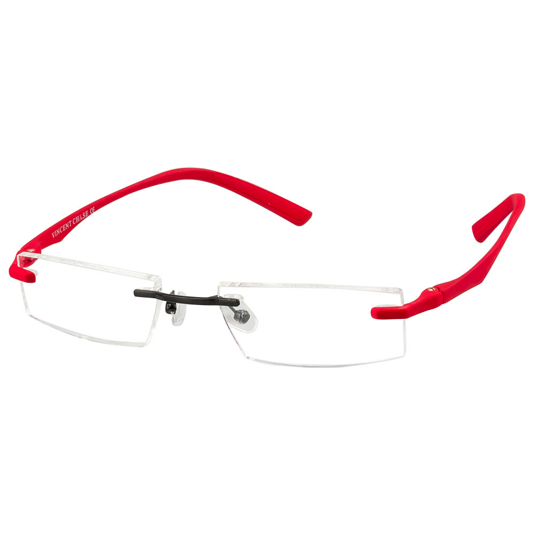 Lenskart Air Online Red Rimless Rectangle left side