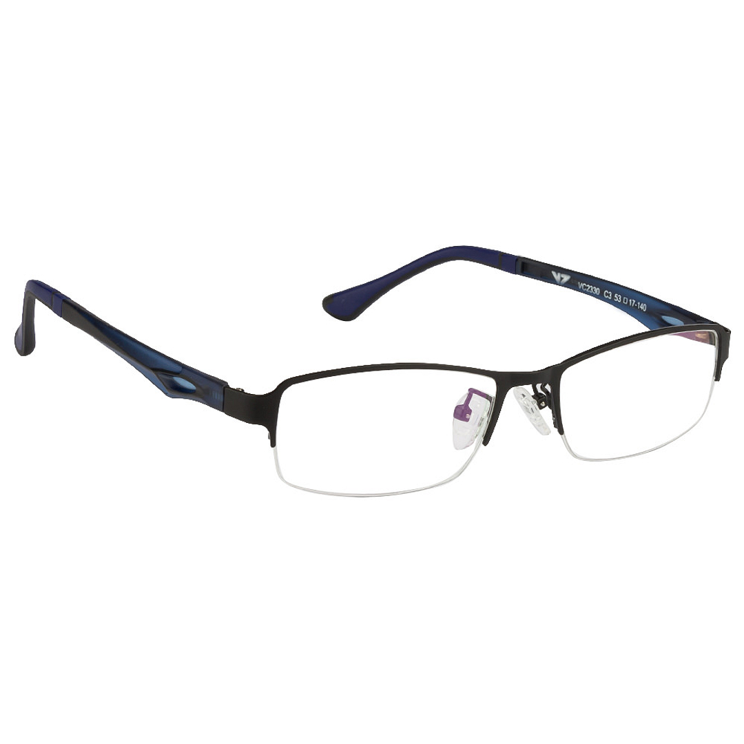 Lenskart Air Online Black Blue Half Rim Rectangle left side