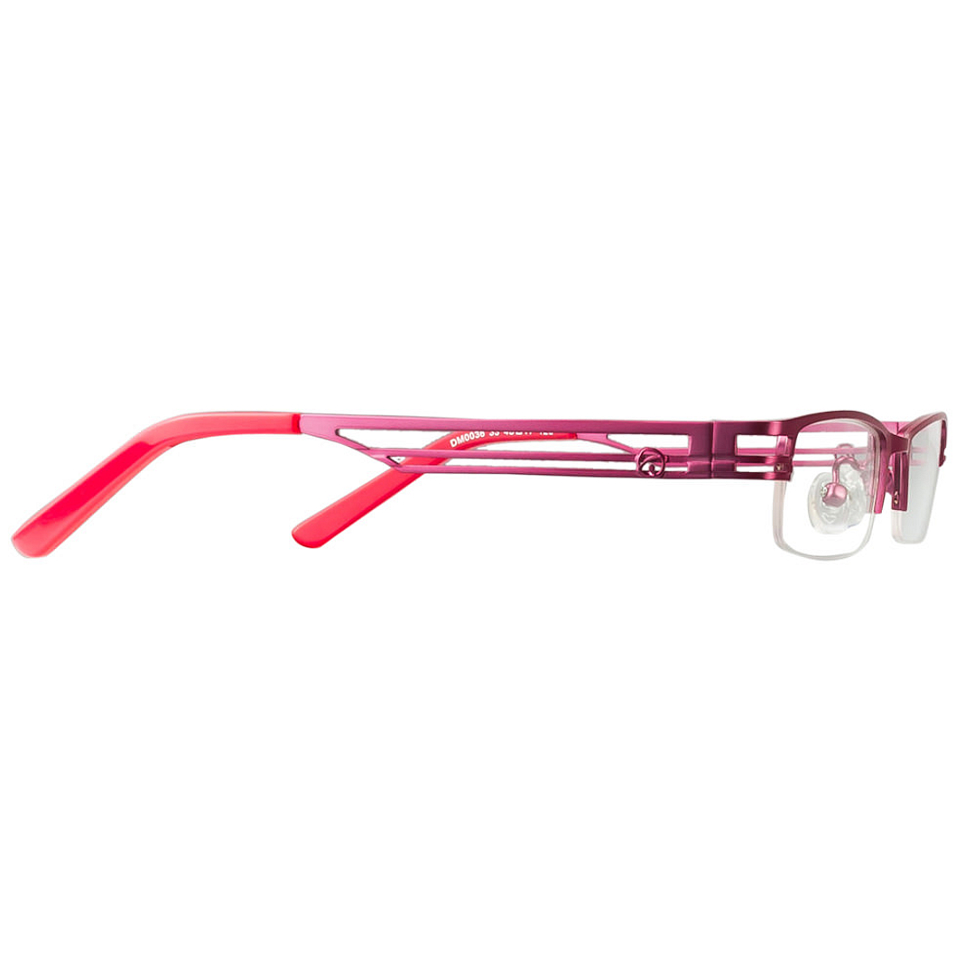 BRANDED Pink Half Rim Rectangle left side
