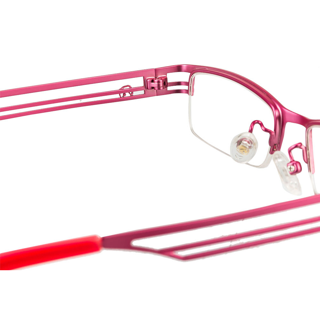 BRANDED Pink Half Rim Rectangle left side