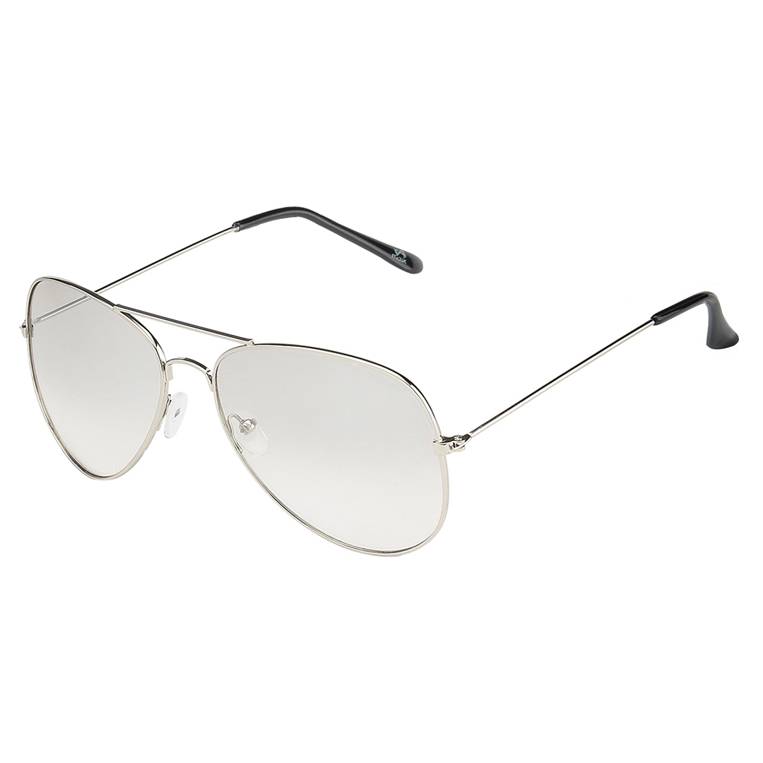 BRANDED Silver Full Rim Aviator left side