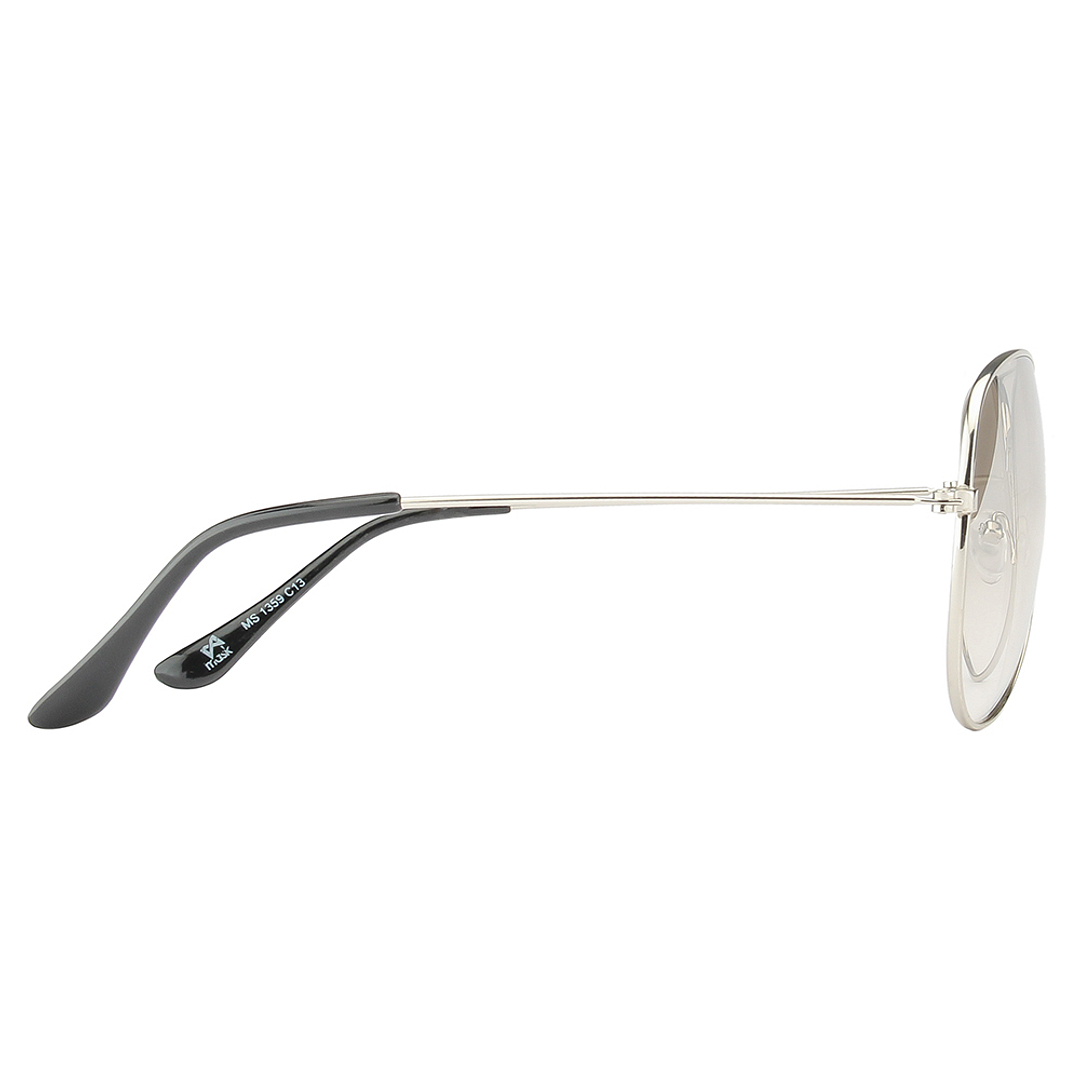 BRANDED Silver Full Rim Aviator left side