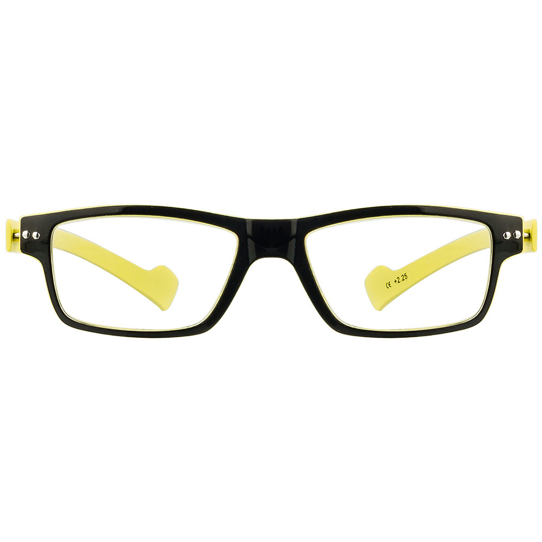 BRANDED Black Yellow Full Rim Square 1-2-C 987 Reading    Only For  50 Power right side