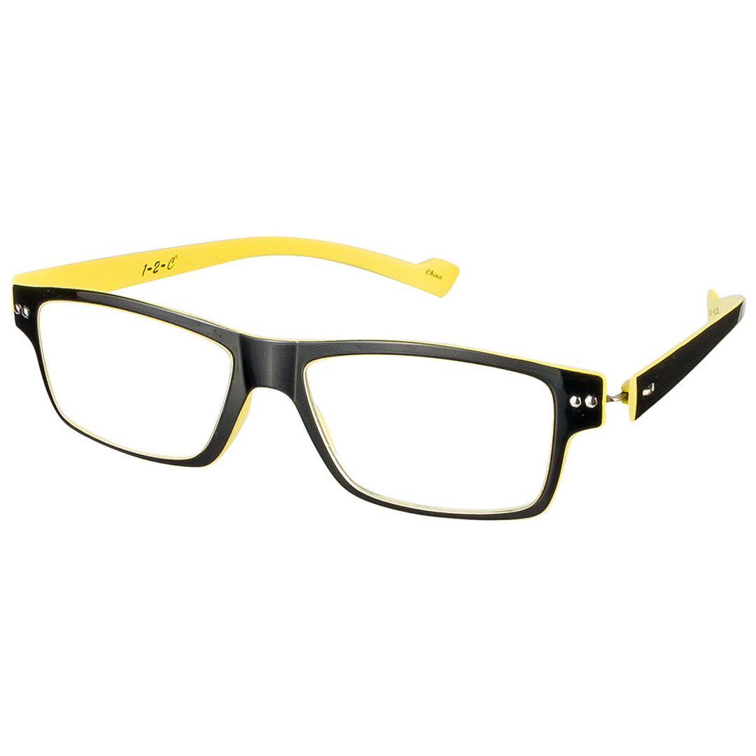 BRANDED Black Yellow Full Rim Square 1-2-C 987 Reading    Only For  50 Power left side