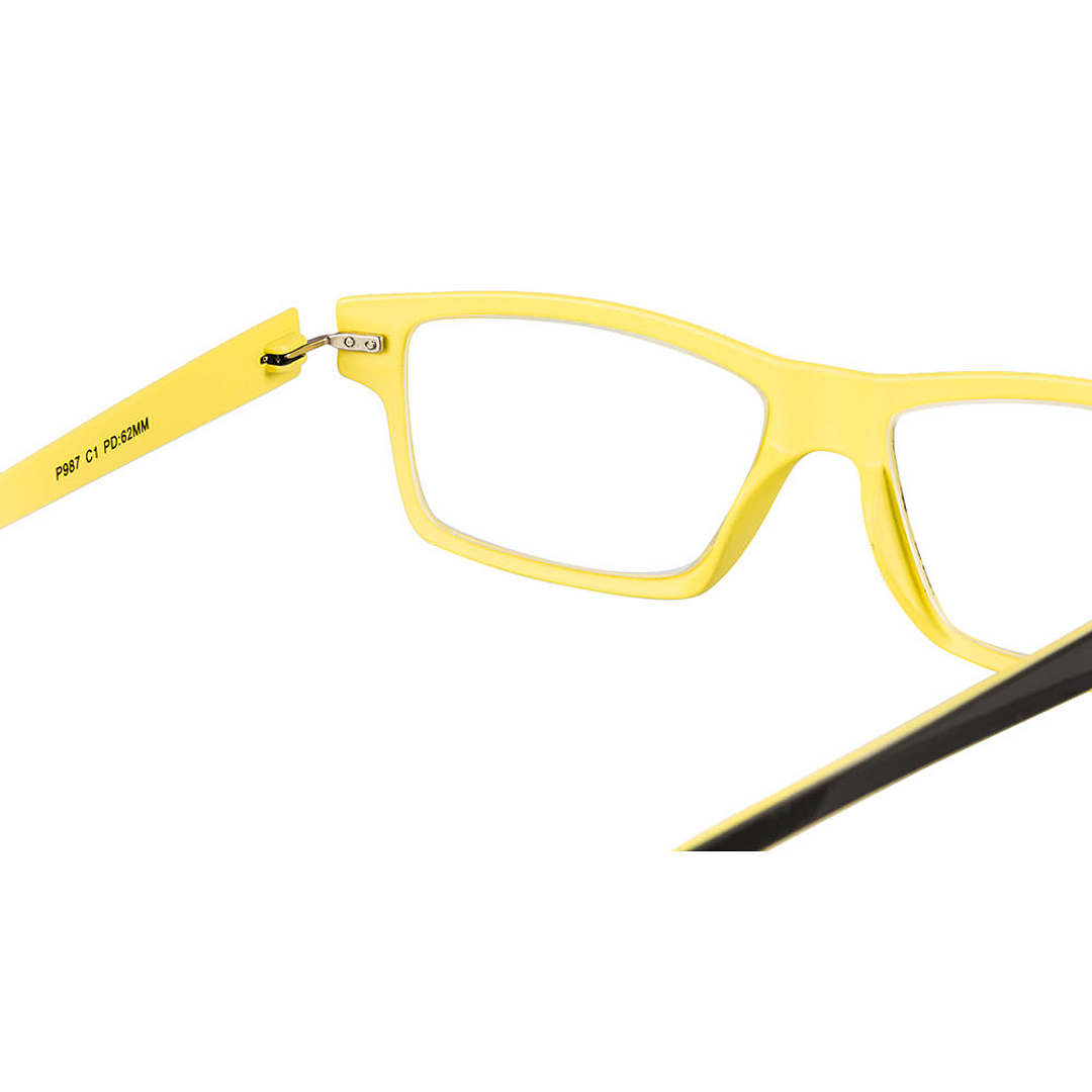 BRANDED Black Yellow Full Rim Square 1-2-C 987 Reading    Only For Plus Power right side