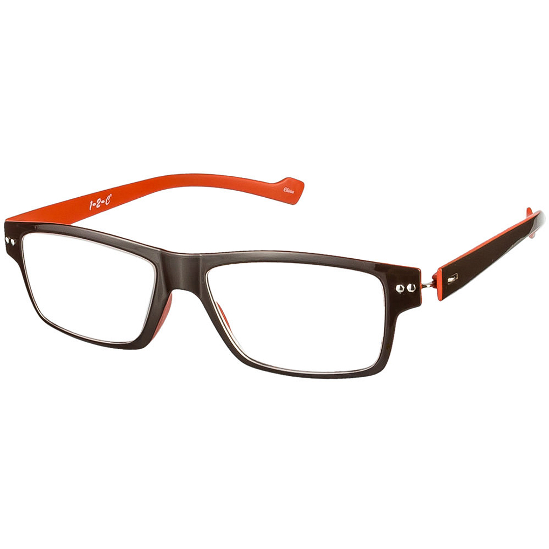 BRANDED Brown Orange Full Rim Square 1-2-C 987 Reading    Only For  5 Power left side