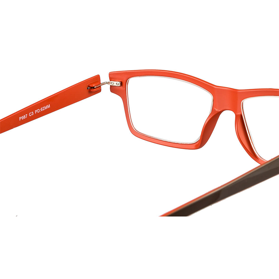 BRANDED Brown Orange Full Rim Square 1-2-C 987 Reading    Only For  75 Power right side