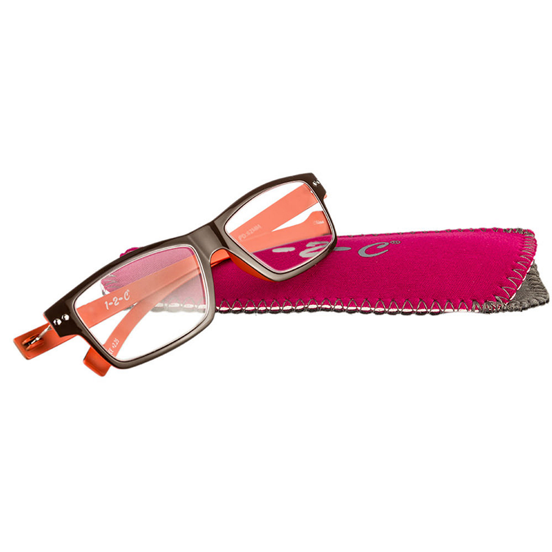 BRANDED Brown Orange Full Rim Square 1-2-C 987 Reading    Only For  5 Power left side