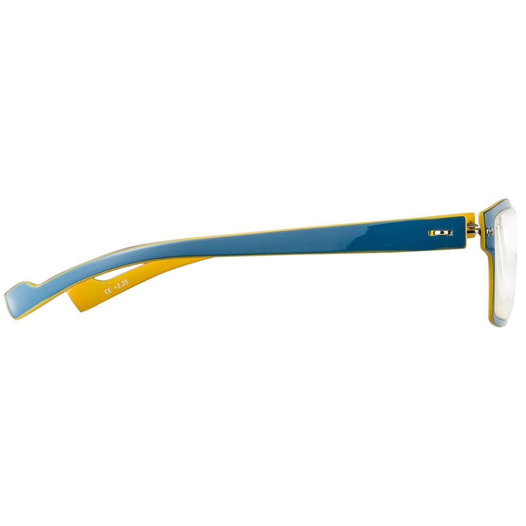 BRANDED Blue Yellow Full Rim Square 1-2-C 987 Reading    Only For  5 Power right side