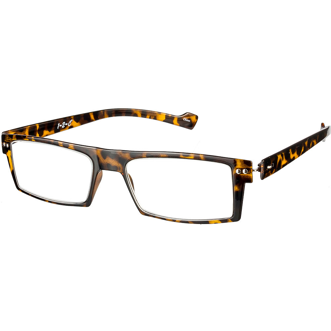 BRANDED Tortoise Full Rim Rectangle 1-2-C 1067 Reading    Only For Plus Power left side