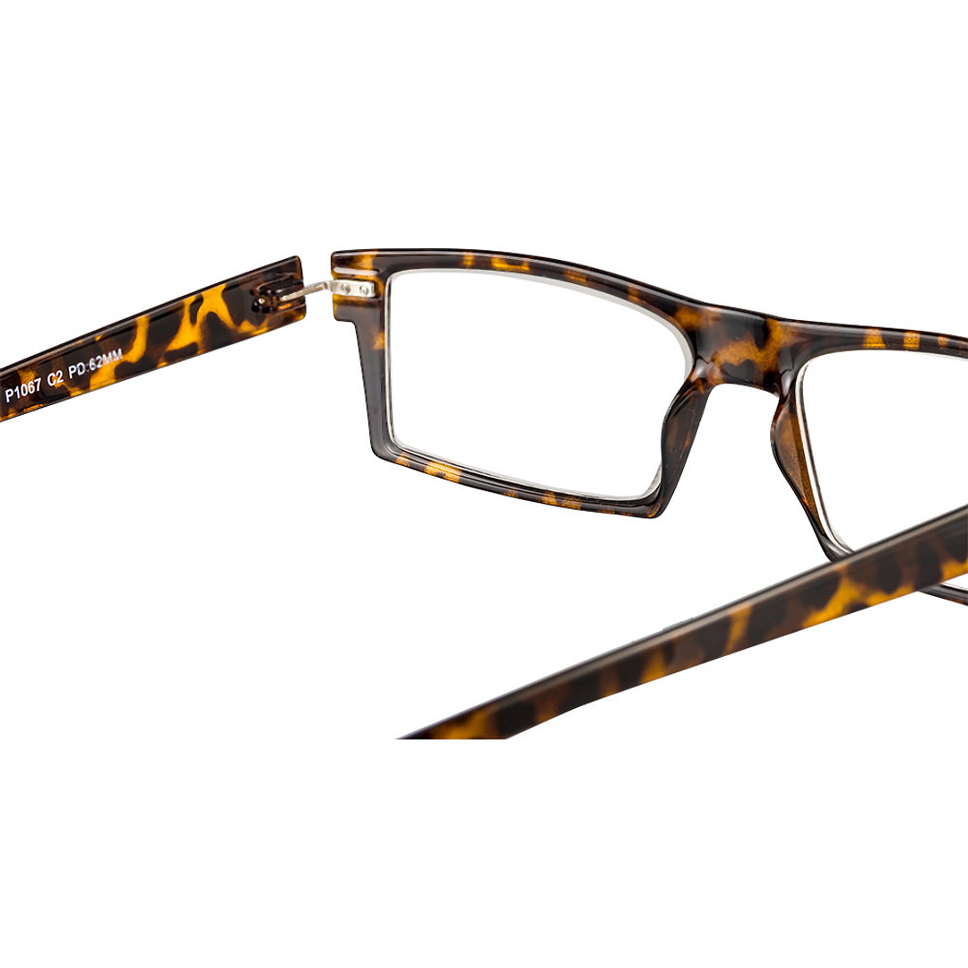 BRANDED Tortoise Full Rim Rectangle 1-2-C 1067 Reading    Only For Plus Power right side