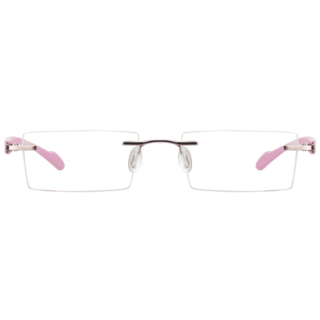 Lenskart Air Online Baby Pink Rimless Rectangle left side