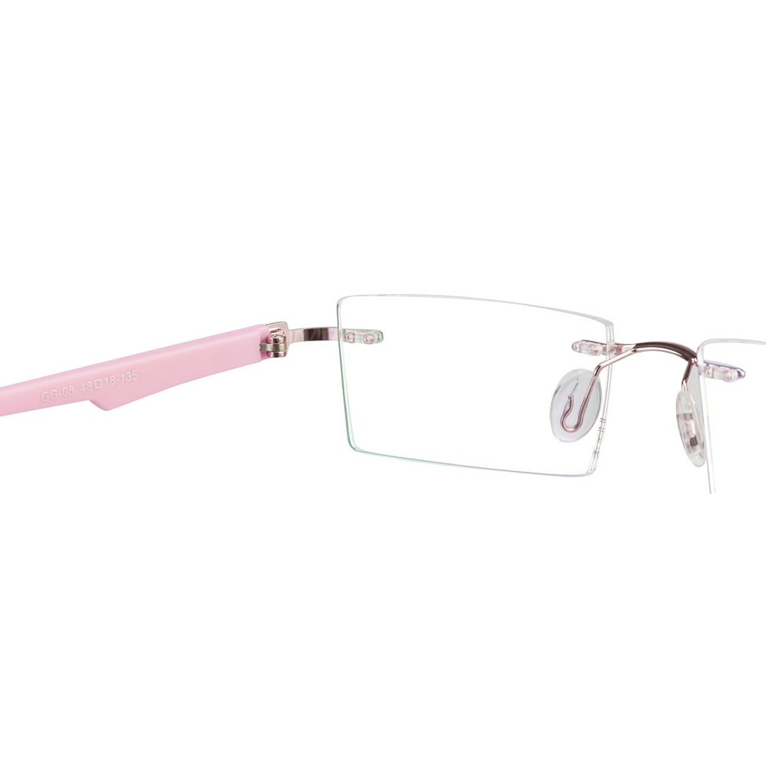Lenskart Air Online Baby Pink Rimless Rectangle right side